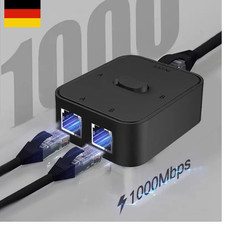 LAN Splitter 1 auf 2 Gigabit Ethernet Switch 2-Port Netzwerk Kabel Verteiler