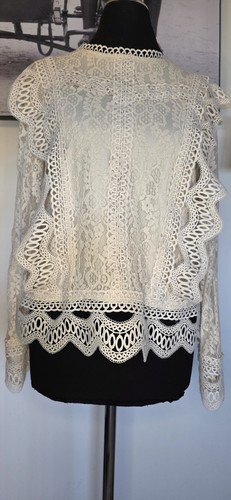 Vintage spitzen bluse m - spitzen,