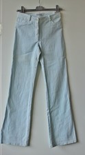 Vintage Cordhose LA ROSE Feincord Schlaghose Bootcut Hellblau Stretch Baumwolle