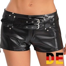 Damen Wetlook Hot Pants Kurze
