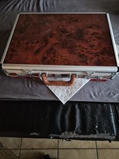 Vintage GGS Aktenkoffer Alu/Holzoptik mit Zahlenschloss, top Zustand