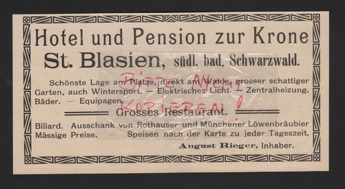 Blasien werbung 1912 - st.,