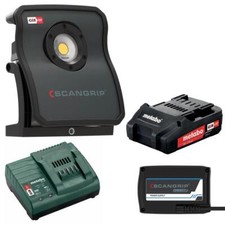 SCANGRIP LED Bau Strahler Arbeitsleuchte Nova Lampe 4 CAS SET Akku 18 V Netzteil