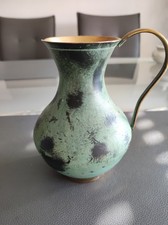 Vintage Messing Vase mit Henkel, Karaffe H.15cm