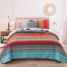 Bettüberwurf Tagesdecke 220x240 Boho Set Steppdecke Kissen Jenny