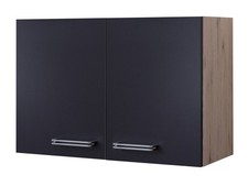Hängeschrank Küche - 80 cm breit - Anthrazit San Remo Eiche – Lino