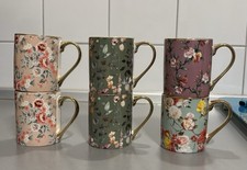 6 Tassen Set Blumenmuster