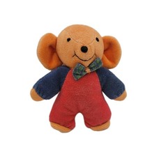 Sterntaler Maus Rassel Schleife Rot Blau Vintage Retro 14cm