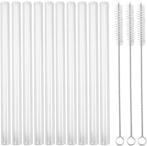 10x glasstrohhalme lang - 10x,