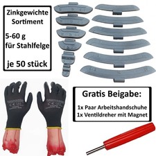 5-60g Schlaggewichte 50x Sortiment 600x Zinkgewichte Auswuchtgewichte Stahlfelge