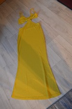 Tolles Urlaubs/Strandkleid senfgelb 38 Cut Out