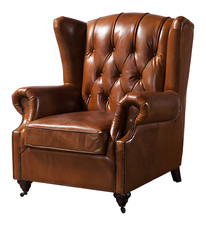 Ohrensessel Chesterfield Braun