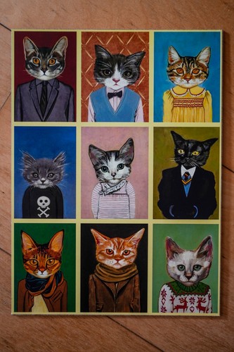 Katzen poster mdf - mdf, holz