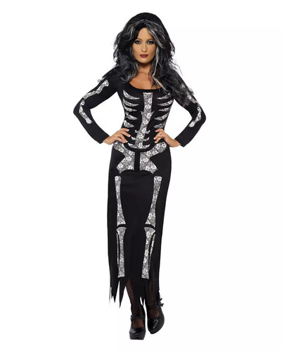 Skelett schlauchkleid damen - skelett,