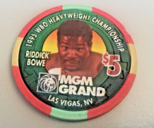 MGM Grand Casino Las Vegas Nevada  von 1995 $5 Chip Riddick Bowe vs. Gonzales