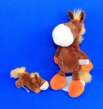 2x NICI PFERD PONY Edward +MagNici Magnet Farm friends braun Plüsch 27 +13 cm