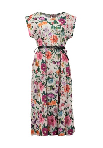 Kleid xxl beige blumen - kleid,