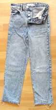 Jeans Gr. 32 New Yorker Amisu Knopfverschluss Cropped Used Look Hose knöchellang