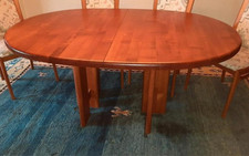 Kulissentisch, Kirschbaum massiv Breite 110 cm, Länge var. v.155 cm bis 355 cm