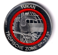 AV-VD Medaille Klimazonen der Erde " Tukan " Silber roter Ring Silber EJ1