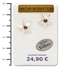 Natur Bernstein Ohrringe Ohrstecker cognac Seestern  modern 90976