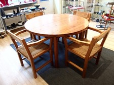 Esstisch ausziehbar mit 6 Stühlen Tage Poulsen Denmark Kiefer 70er Jahre