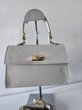 Elegante creme leder tasche - leder,