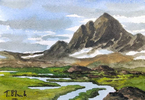 Original aquarell landschaft - original,