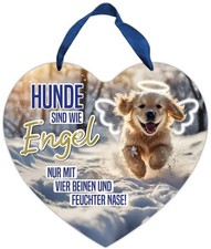 Herz-Blechschild Hunde sind