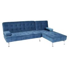 B-Ware Schlafsofa MCW-K22, Liegefläche links/rechts Stoff, Samt blau