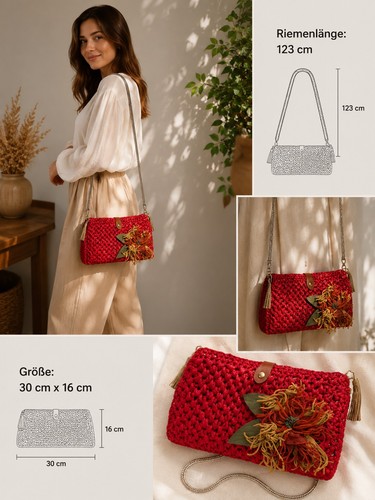 Luxus raffia tasche - luxus, leder