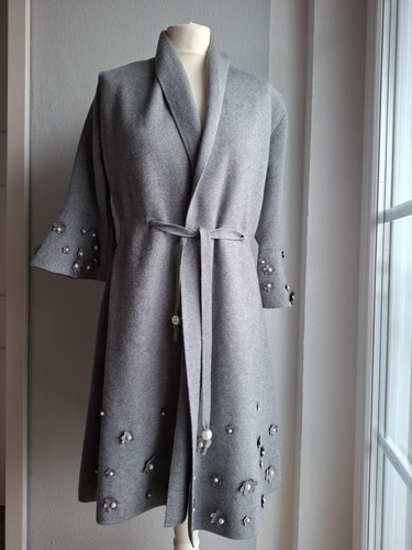 Strickmantel grau neu mit - grau,