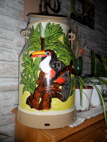 Bodenvase handbemalt tukan - bodenvase,