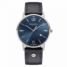Bruno Söhnle Glashütte/SA Herrenuhr 17-13175-343 Uhr Stuttgart III Leder Blau