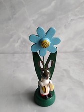 Osterhase Holz Brauns-Heitmann Osterdekoration Hase weiß mit blauer Blume H8,5cm