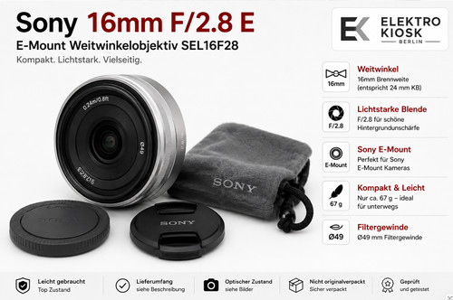 Sony 16mm e - 16mm, objektiv