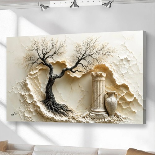 Baum wandbild beige - baum,