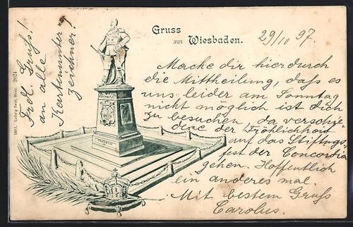 Ansichtskarte wiesbaden - ansichtskarte,