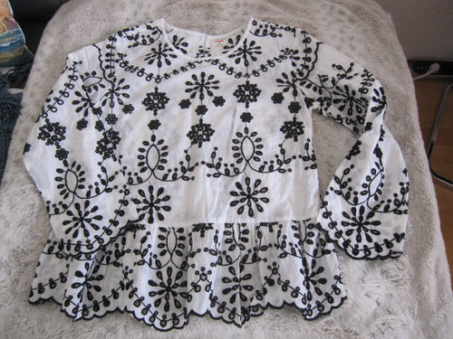 Damen bluse mit lochstickerei - mit,