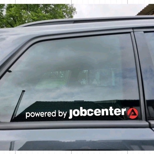 Powered jobcenter aufkleber - powered, by