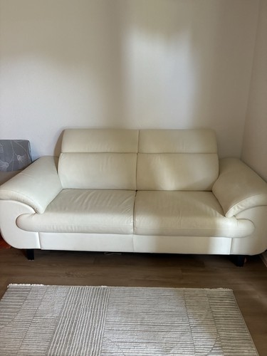 Sofa sitzer echtleder ecru - sofa,