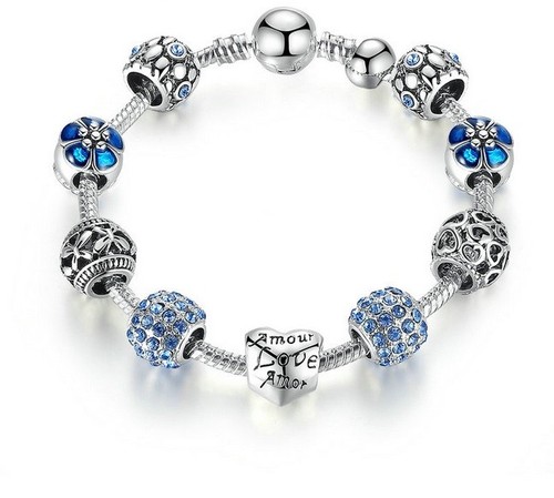 Elegantes charm armband - elegantes, silber