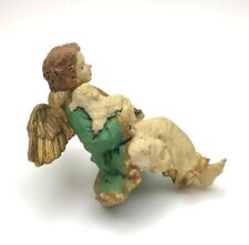 Regalfigur Sitzend Engel mit Schaf/Lamm Weihnachtsdeko RAR Vintage