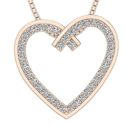Runder diamant herz anhänger - herz,