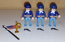PLAYMOBIL WESTERN - KONVOLUT US ARTILLERIE FIGUREN MIT WAFFEN - NORDSTAATLER