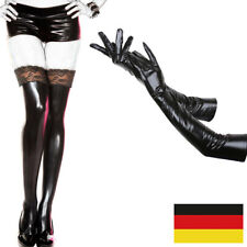 Sexy Wet Look Damen Lack Handschuhe Extra Lange Strümpfe Oper Kostüm Nightclub