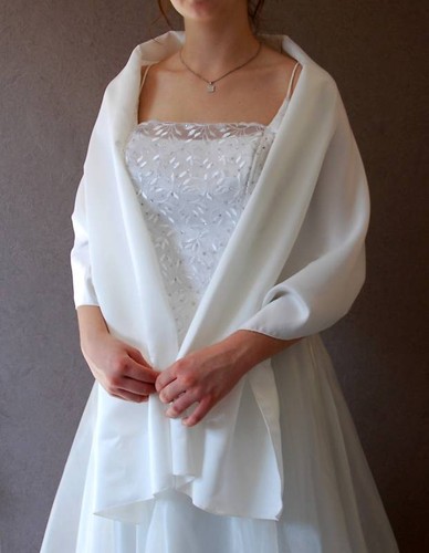 Stola weiß ivory satin - ivory,