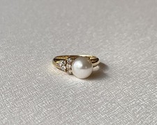 Akoya Perle Diamant Ring 8mm