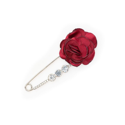 Schmucknadel strass stoffblume - schmucknadel,