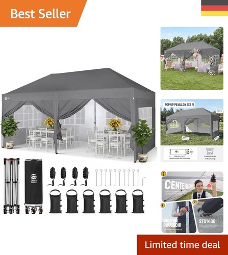 Stabiler gartenpavillon 3x6 - gartenpavillon, m